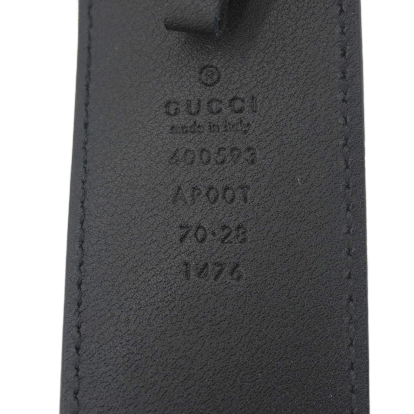 GUCCI Double G Marmont Buckle Smooth Leather Belt Black 400593