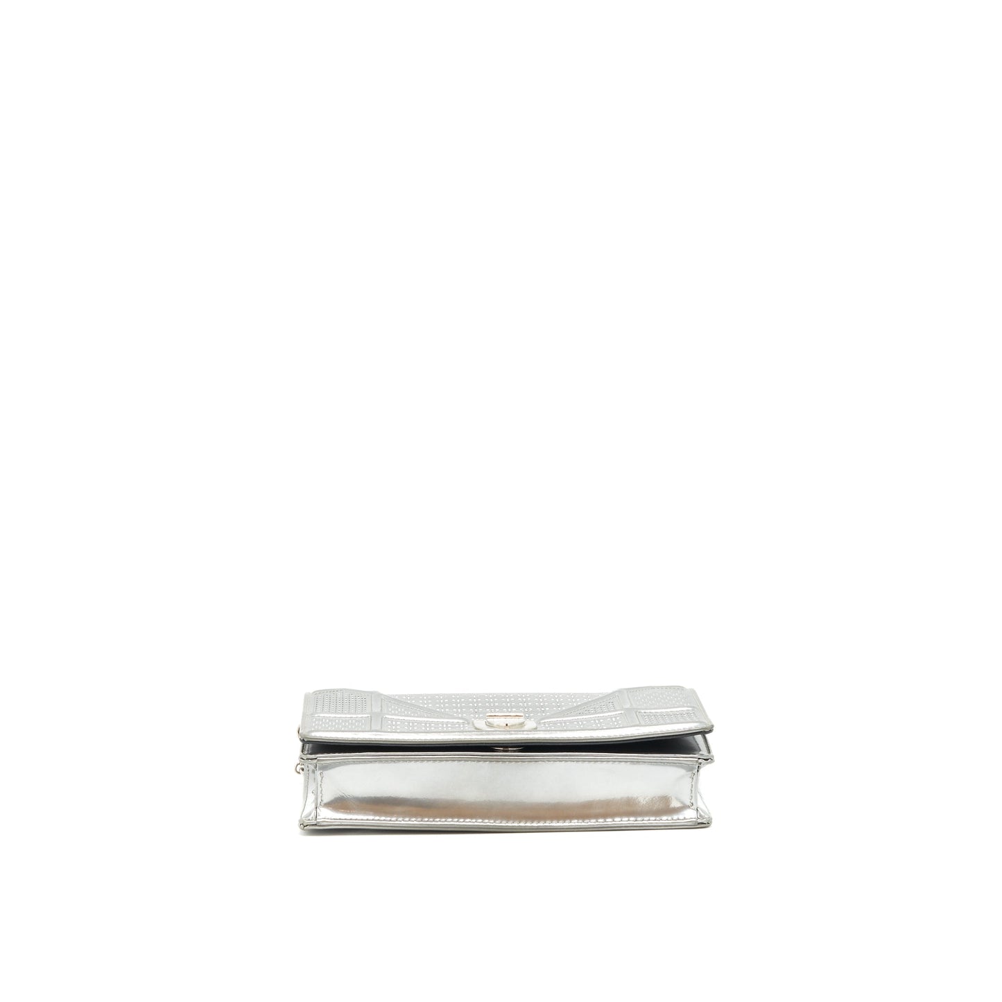Dior Diorama Wallet on Chain Metallic Silver