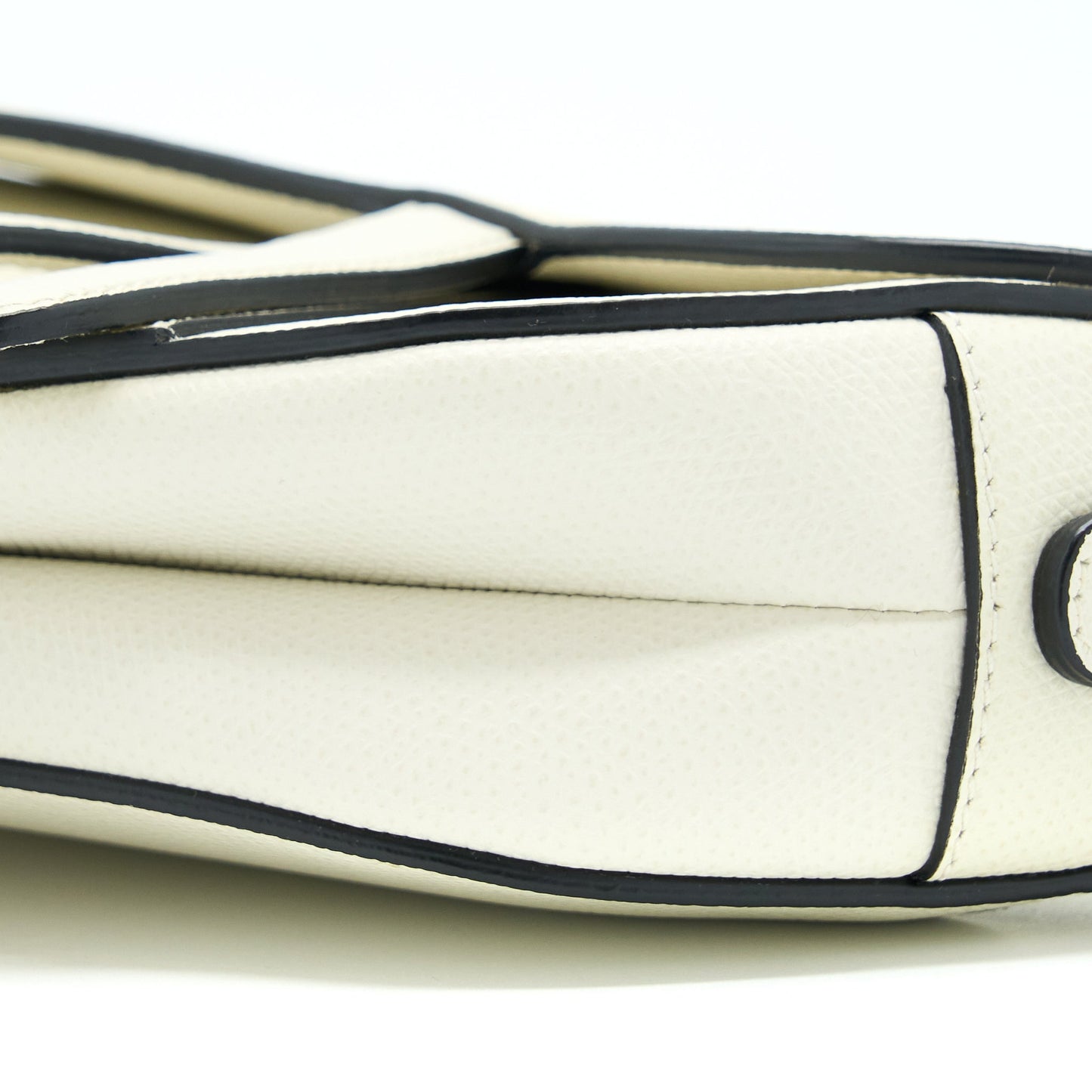 Dior Mini Saddle Purse Grained Calfskin White