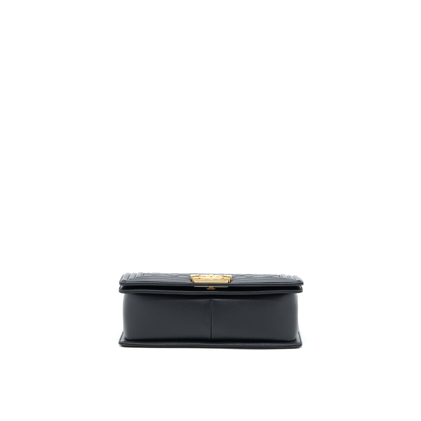 Chanel Medium Boy Bag Lambskin Black Brushed GHW (Microchip)