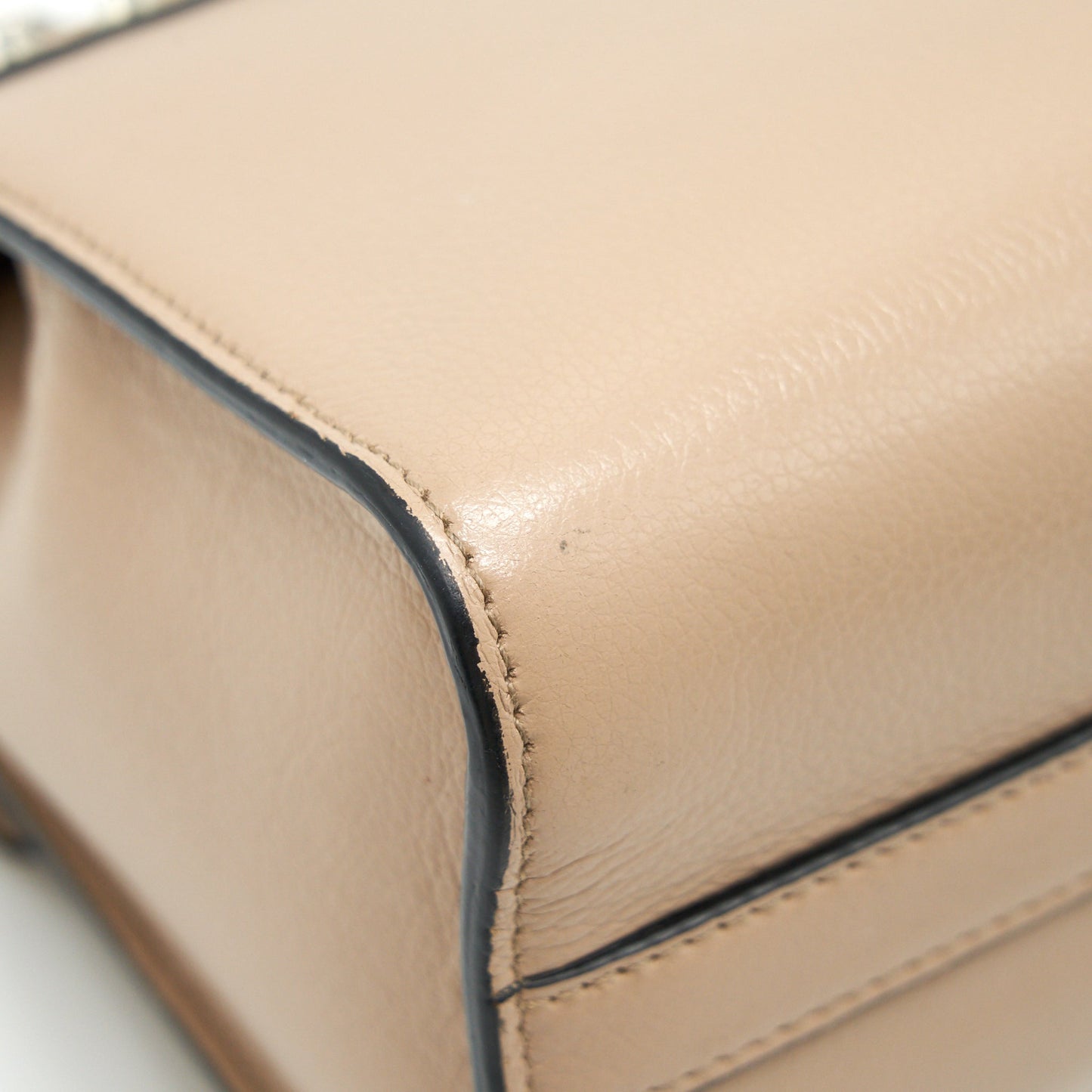 PRADA Small Leather Bag Beige SHW