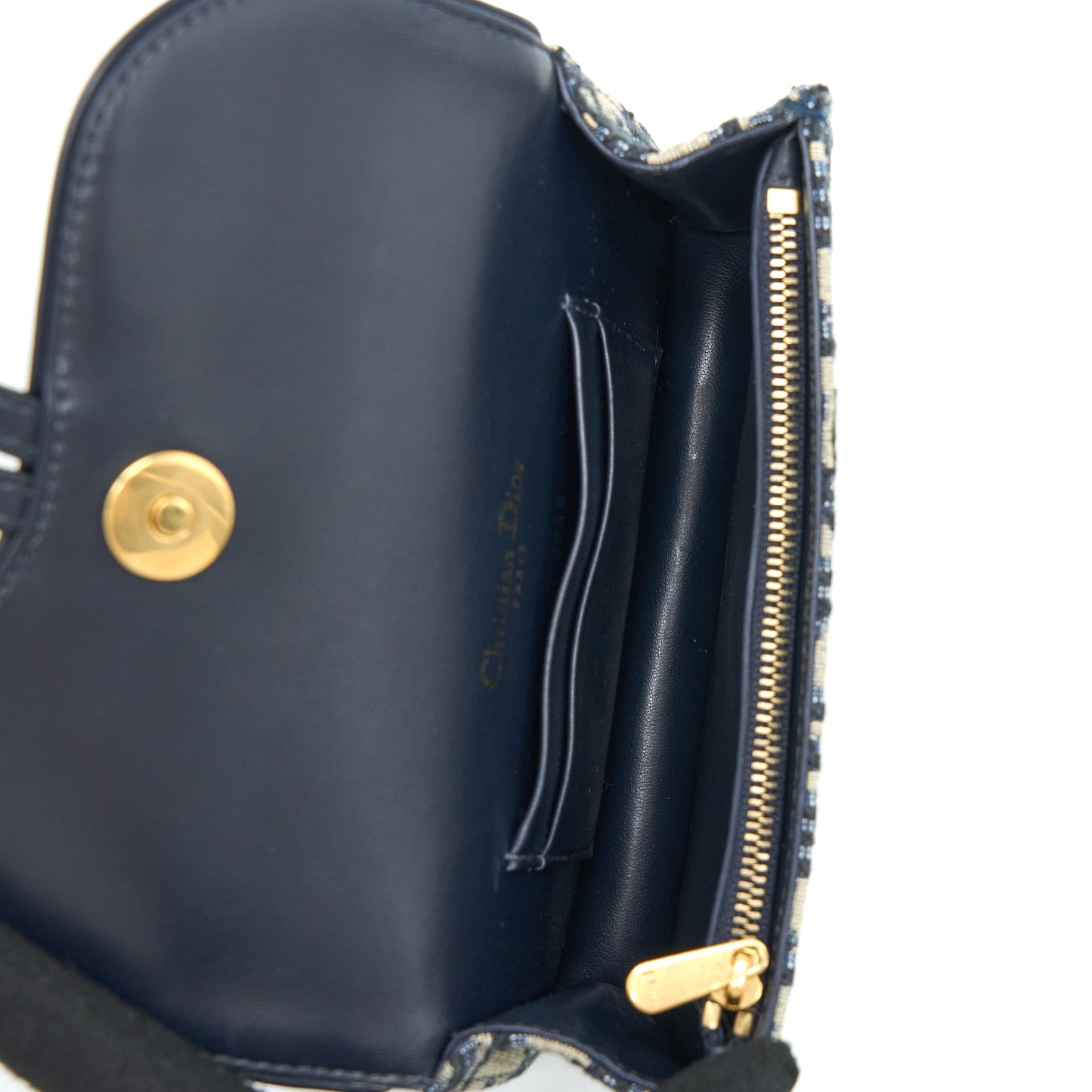 Dior Saddle Belt Pouch Blue Oblique Jacquard Brushed