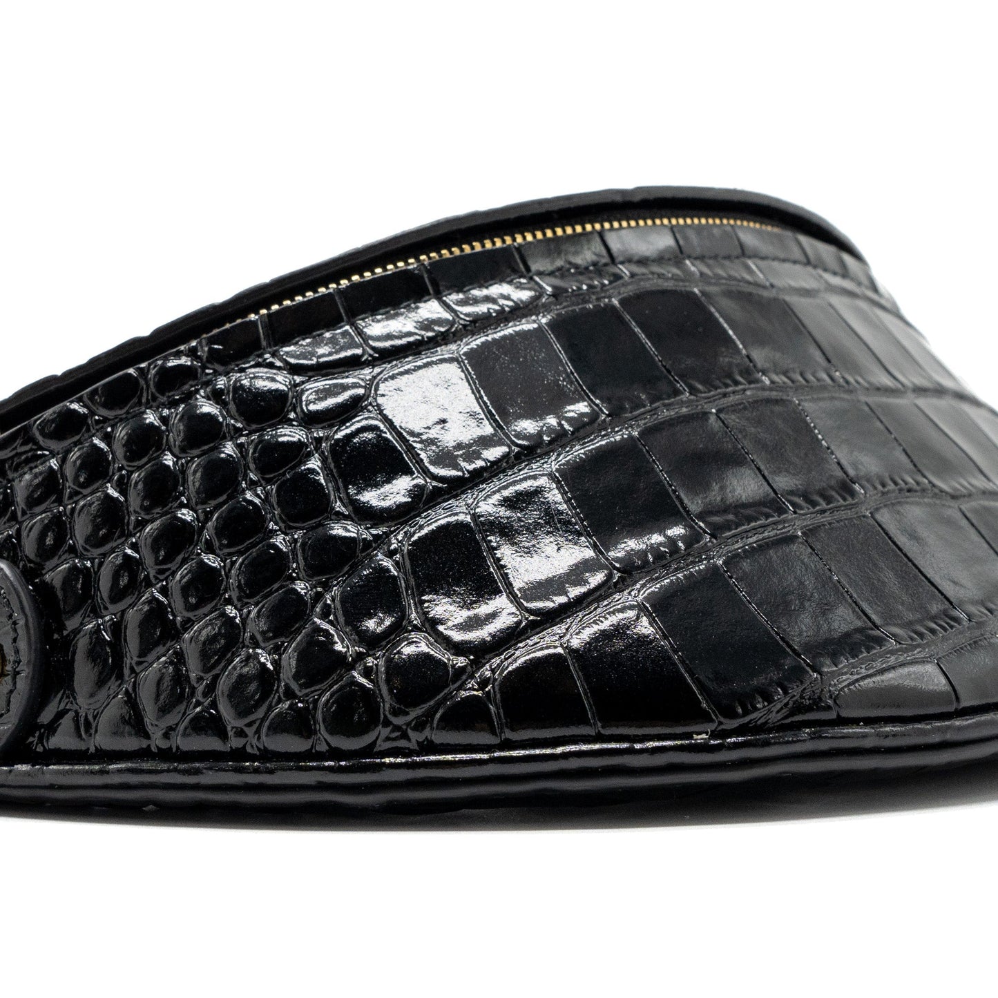 BALENCIAGA SOUVENIR Purse Crocodile-Embossed Calfskin Black