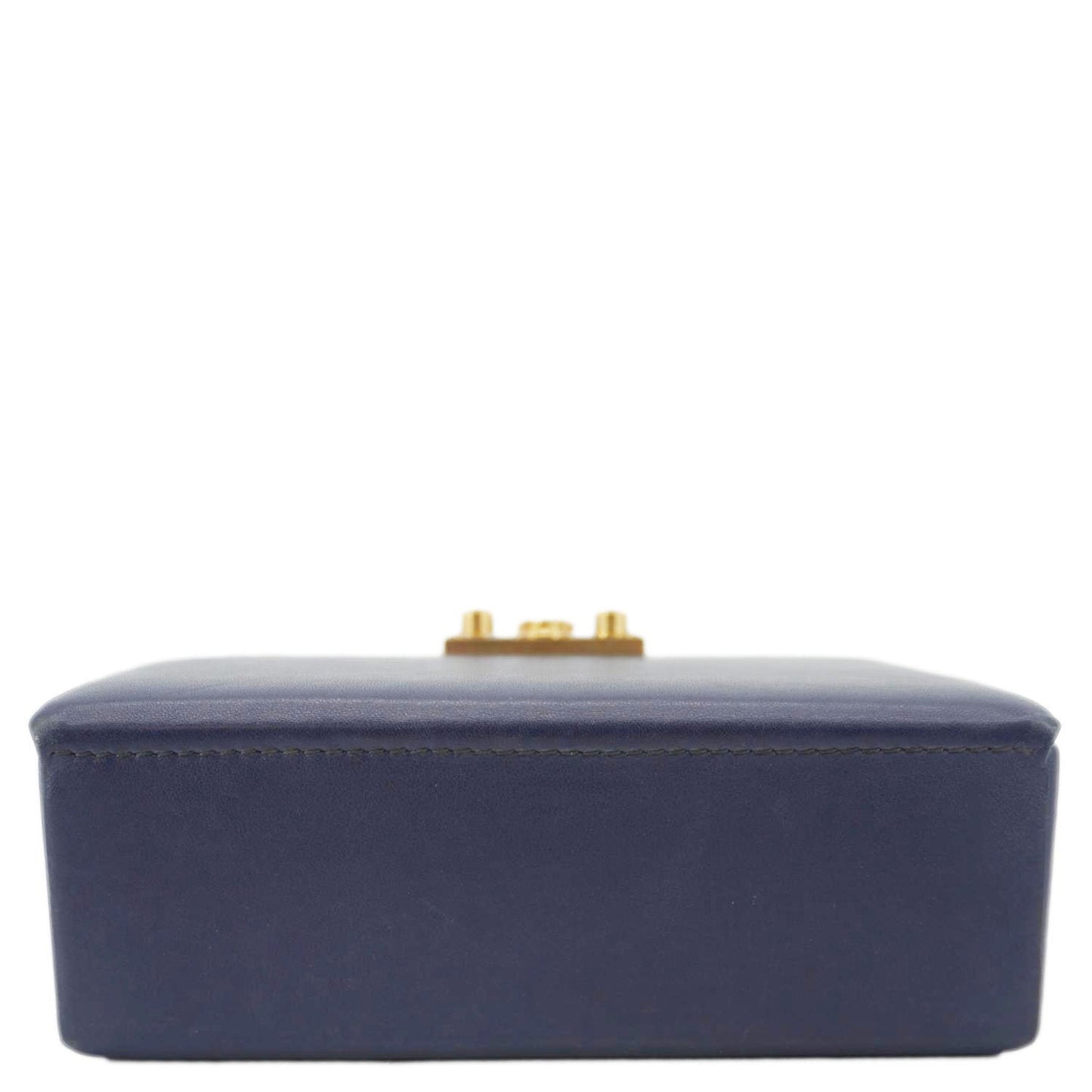 CHRISTIAN DIOR Dior Addict Lockbox Lambskin Leather Crossbody Bag Blue