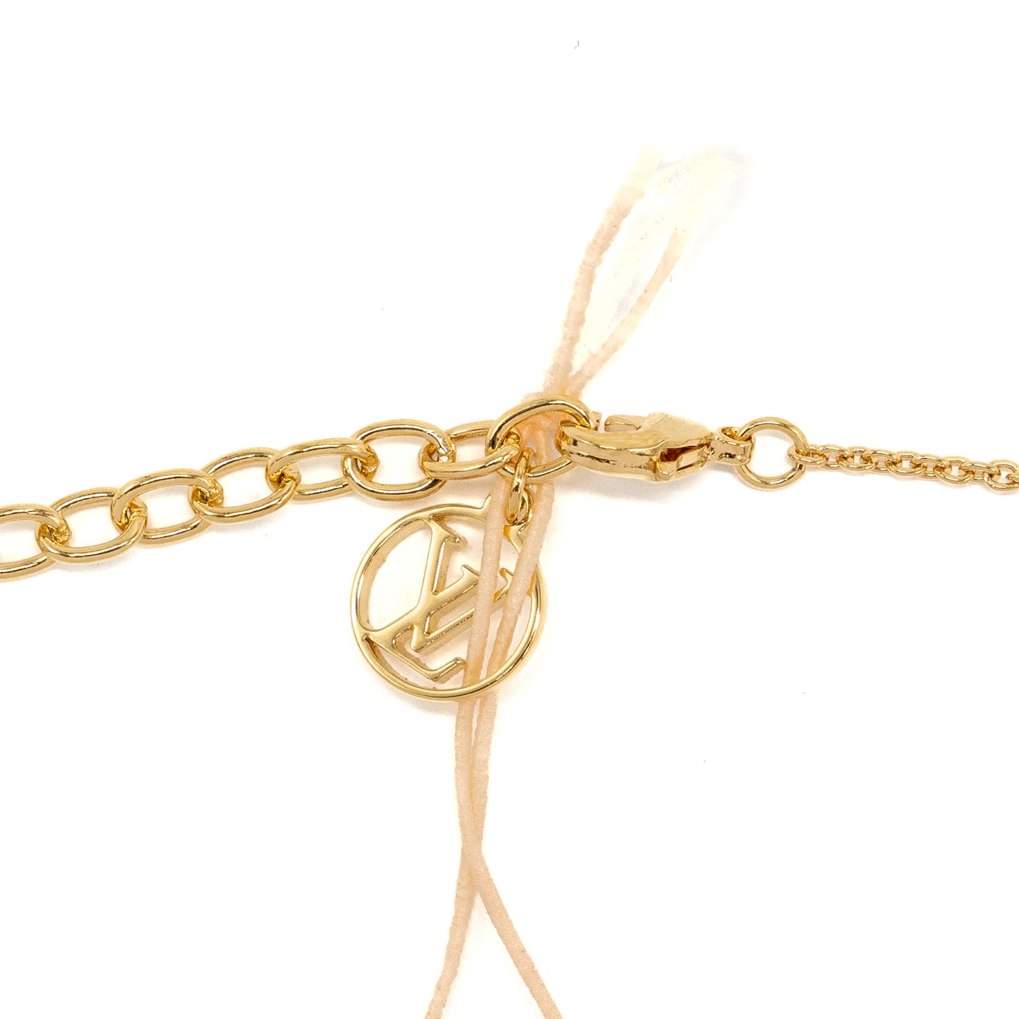 Louis Vuitton Iconic Enamel Necklace light pink gold tone