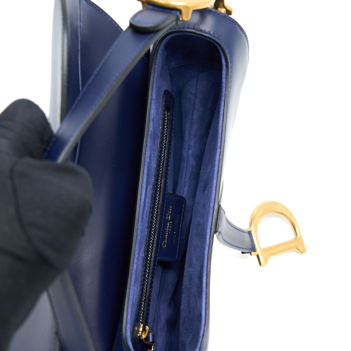Dior Medium Saddle Purse Smooth Calfskin Navy