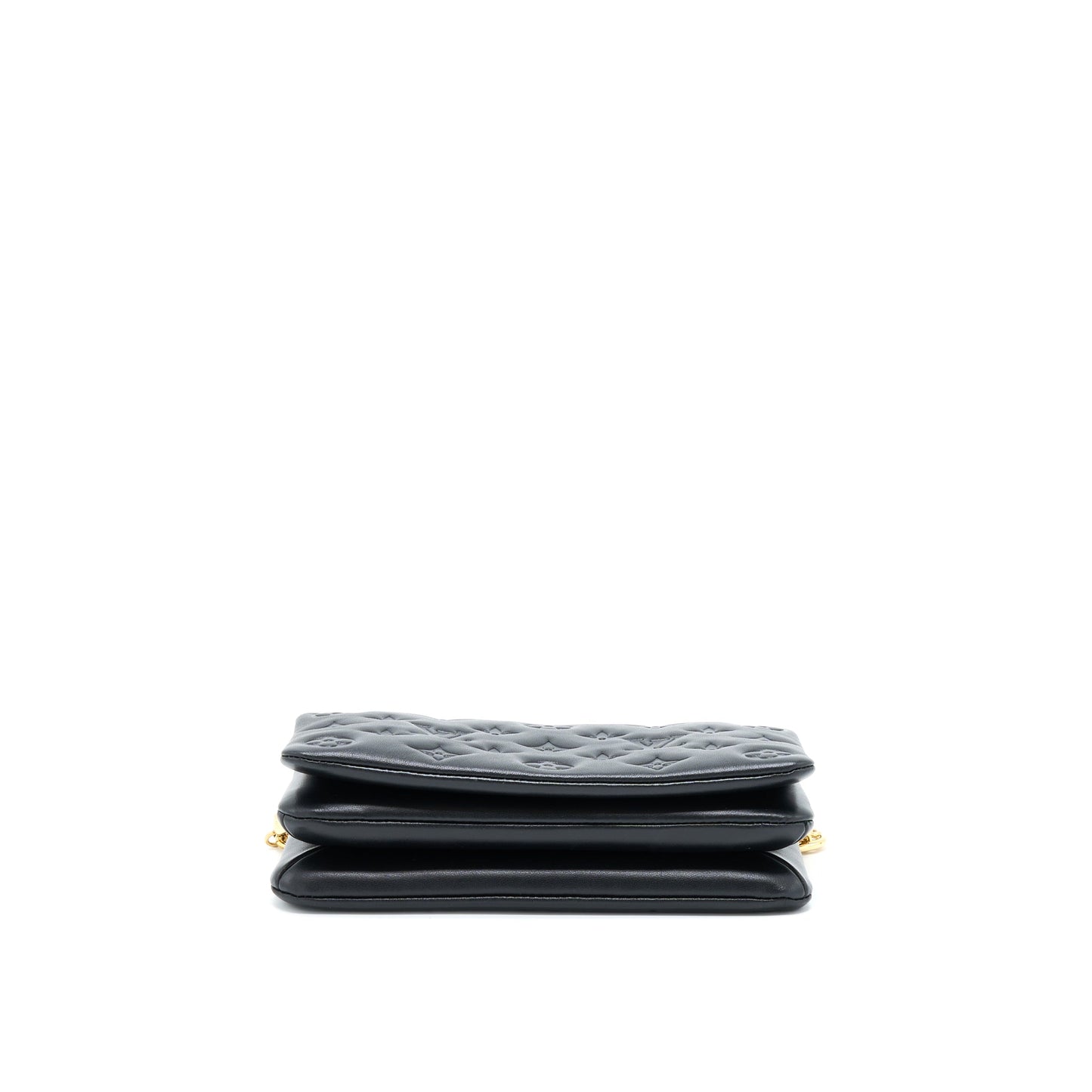 Louis Vuitton Pochette Coussin Monogram-Embossed Lambskin Black