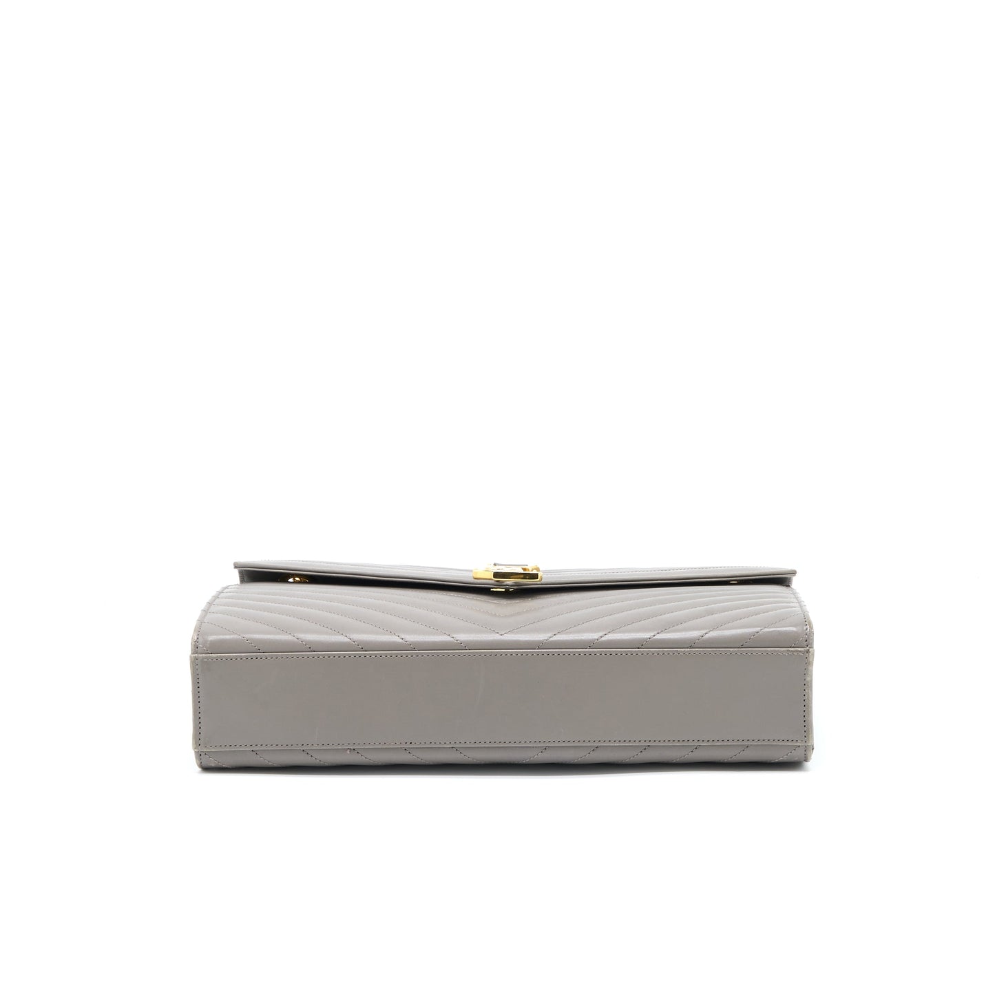 Saint Laurent Envelope Large Purse Calfskin Grey