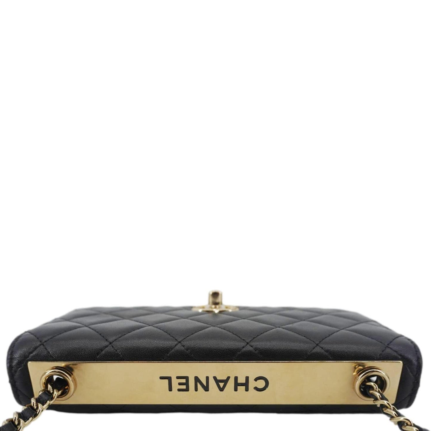 CHANEL Trendy CC Quilted Leather Wallet On Chain Crossbody Bag Black