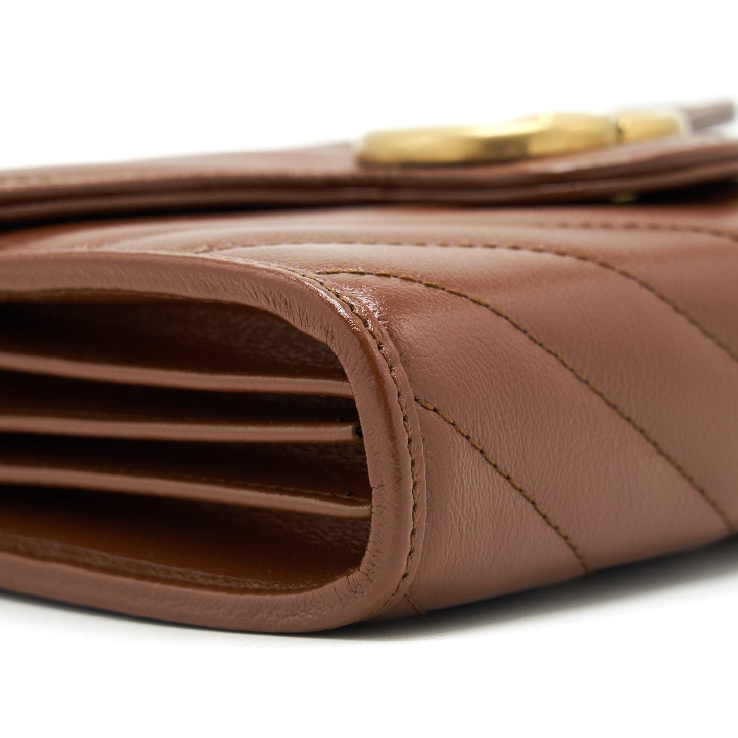 Gucci Marmont Matelasse Mini Purse Calfskin Brown