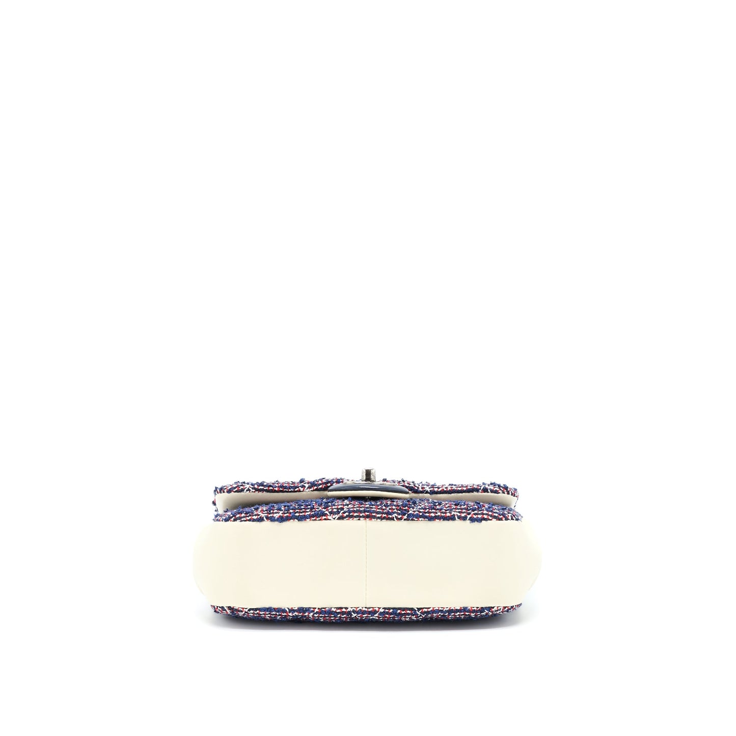 Chanel Seasonal Mini Rectangular Flap Bag Tweed Blue/ Red/ White Ruthenium Hardware