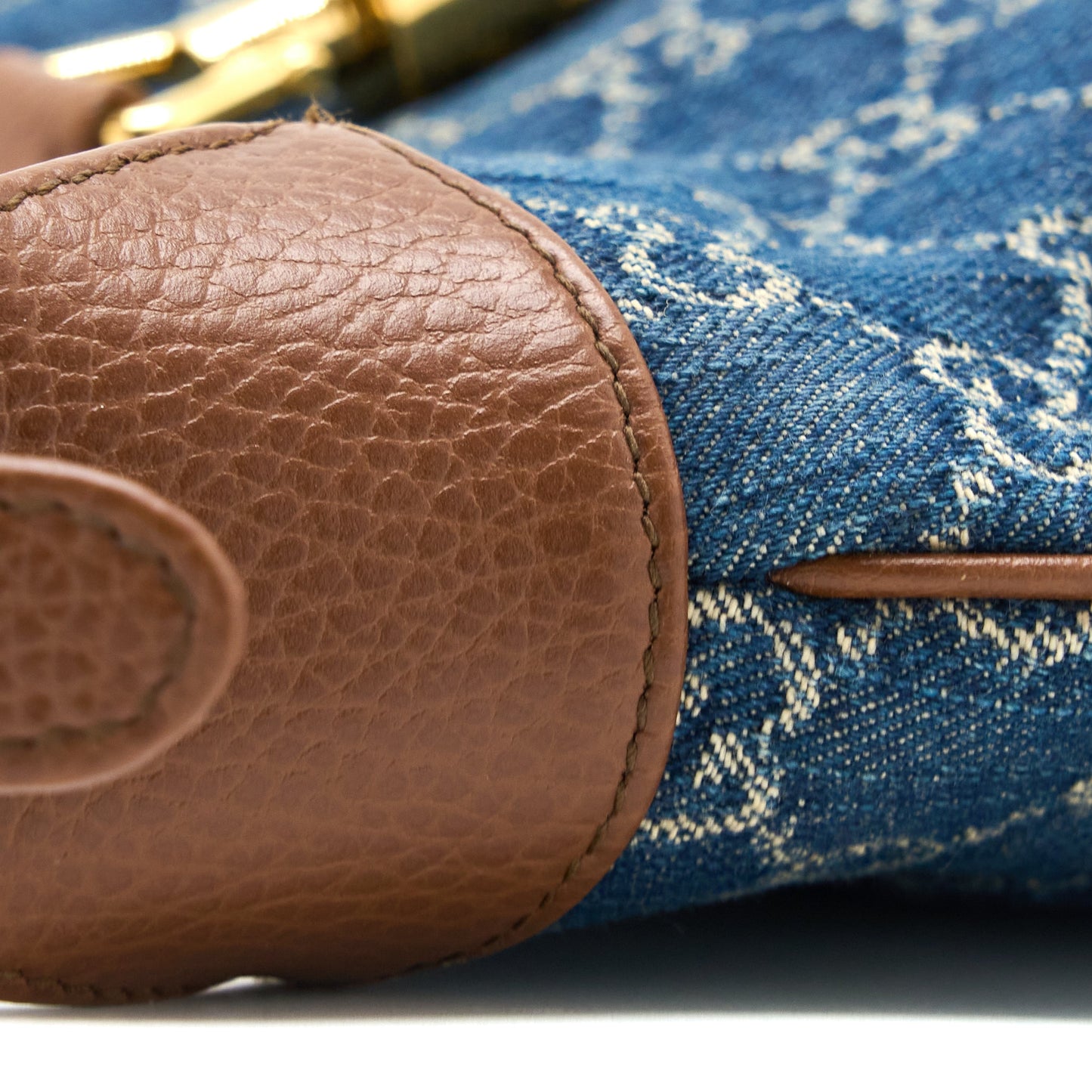 Gucci Jackie 1961 Small Mini Purse Denim/Leather Blue/Brown