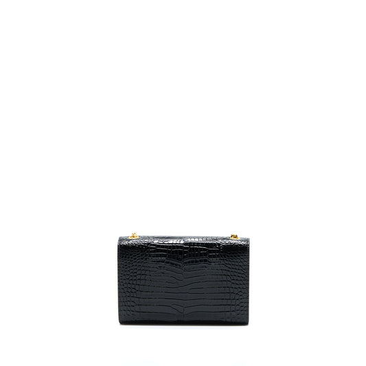 Saint Laurent Kate Purse Crocodile-Embossed Calfskin Black