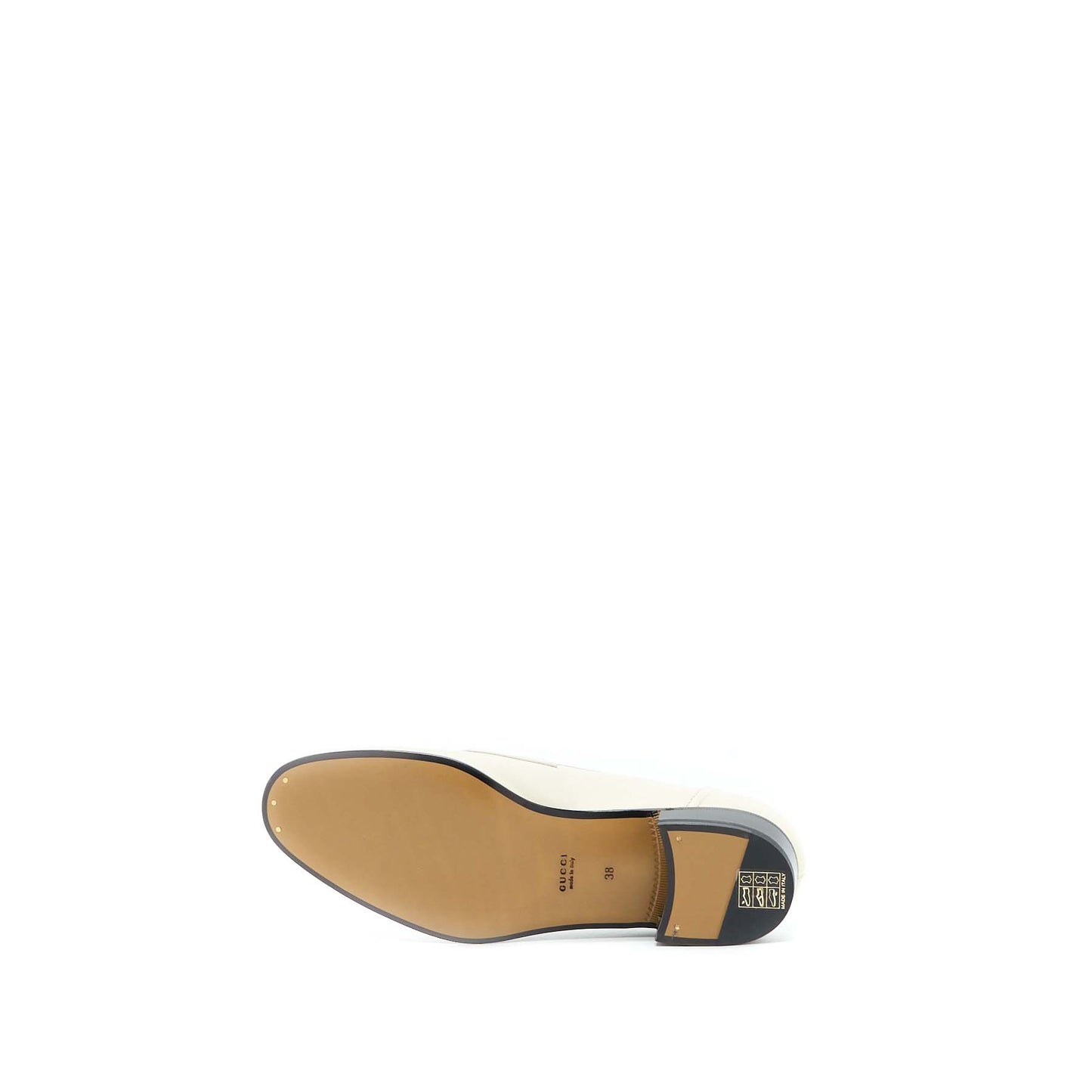 Gucci Size 38 Womenâs Loafer with Horsebit Calfskin White