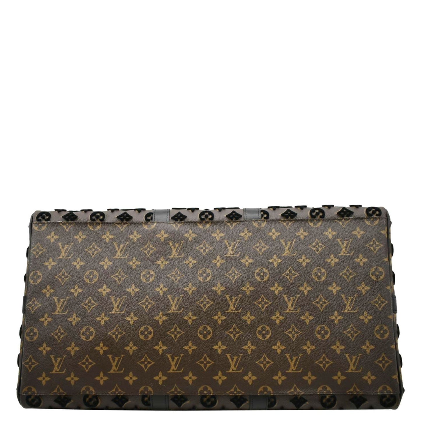 LOUIS VUITTON Keepall Triangle 50 Monogram Tuffetage Travel Bag Black