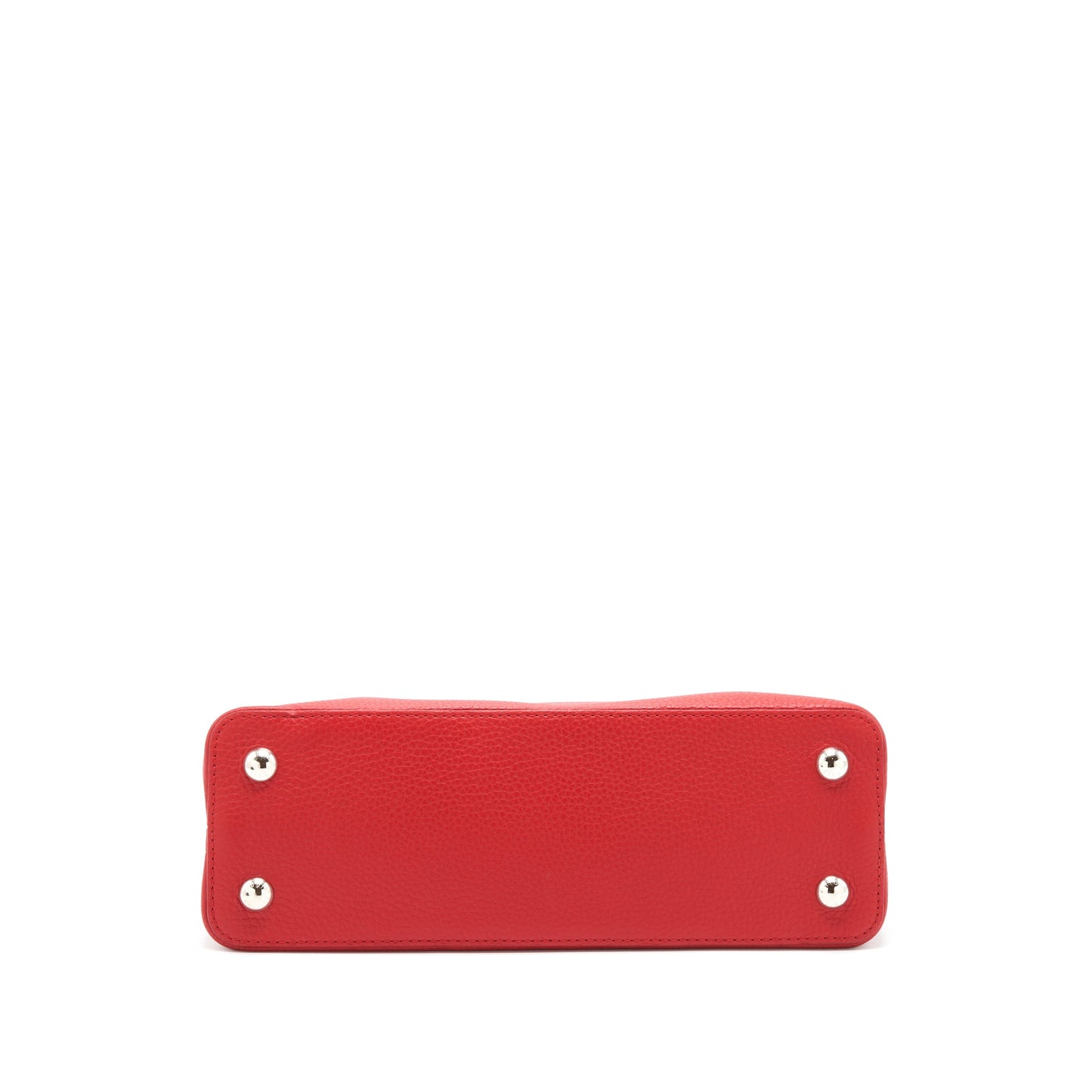 Louis Vuitton Capucines Calfskin Red With Python Handle Rubis