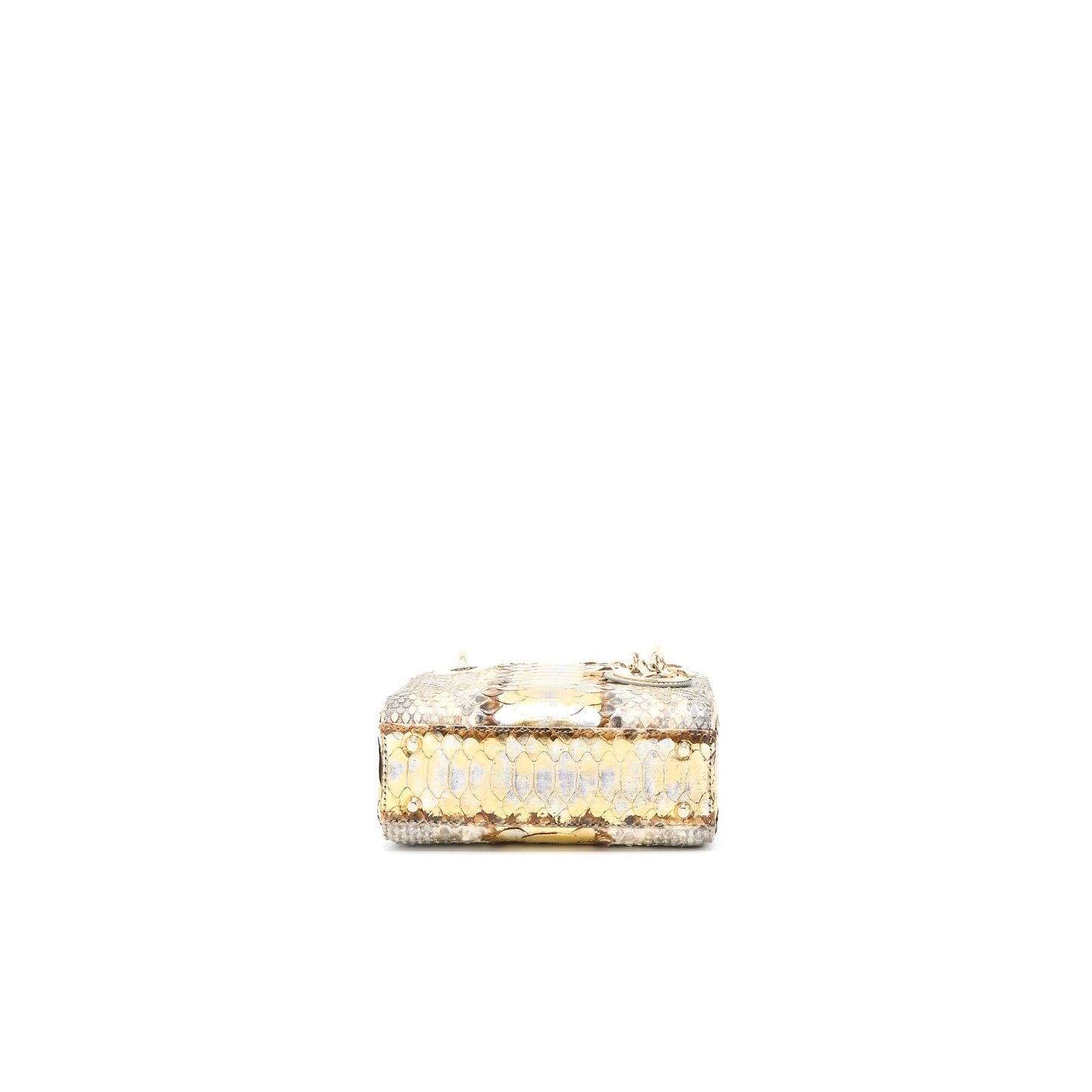 Dior Mini Lady Dior Python Gold/Beige