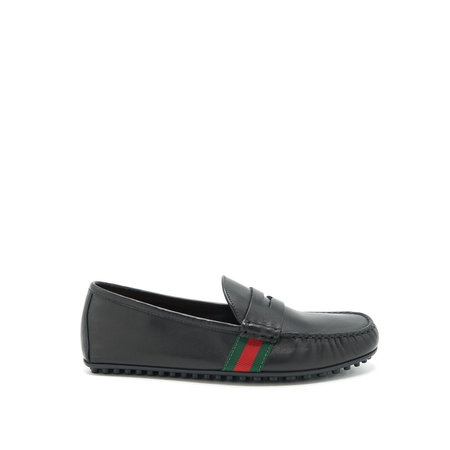 Gucci Size 5 Menâs Leather Loafer Black