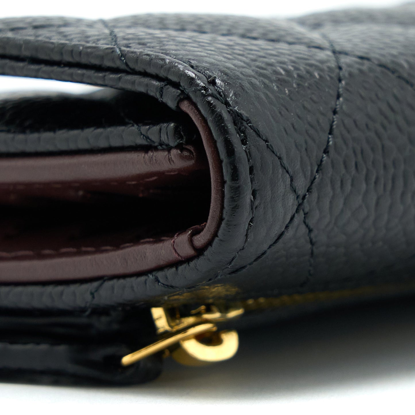 Chanel Classic Compact Wallet Caviar Black LGHW (Microchip)