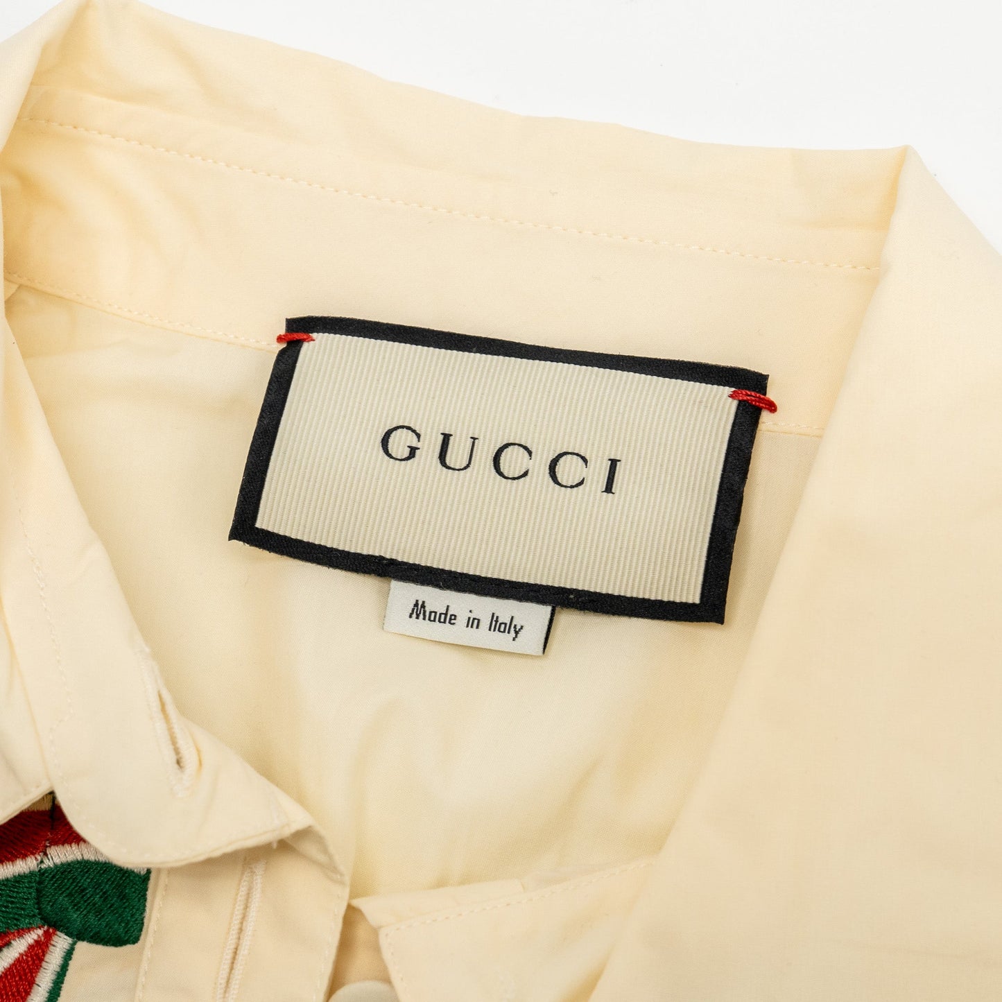Gucci Size 46 Bow Shirt Cotton White/Multicolour