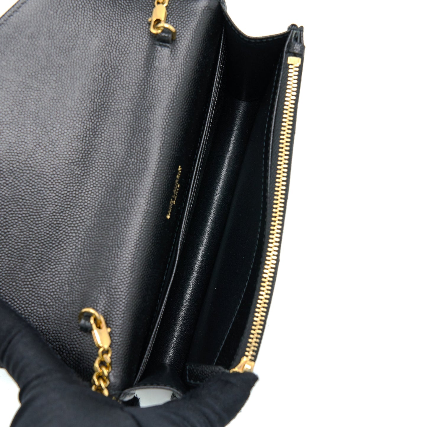 Saint Laurent/ Envelop Chain Wallet Black
