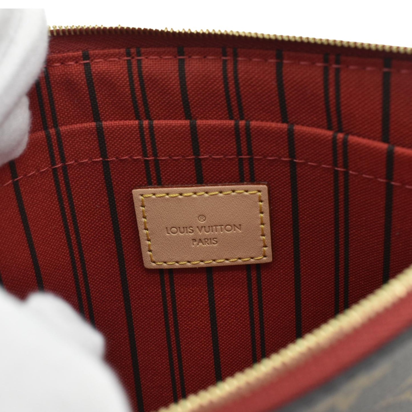 LOUIS VUITTON Monogram Canvas Wristlet Pouch Brown