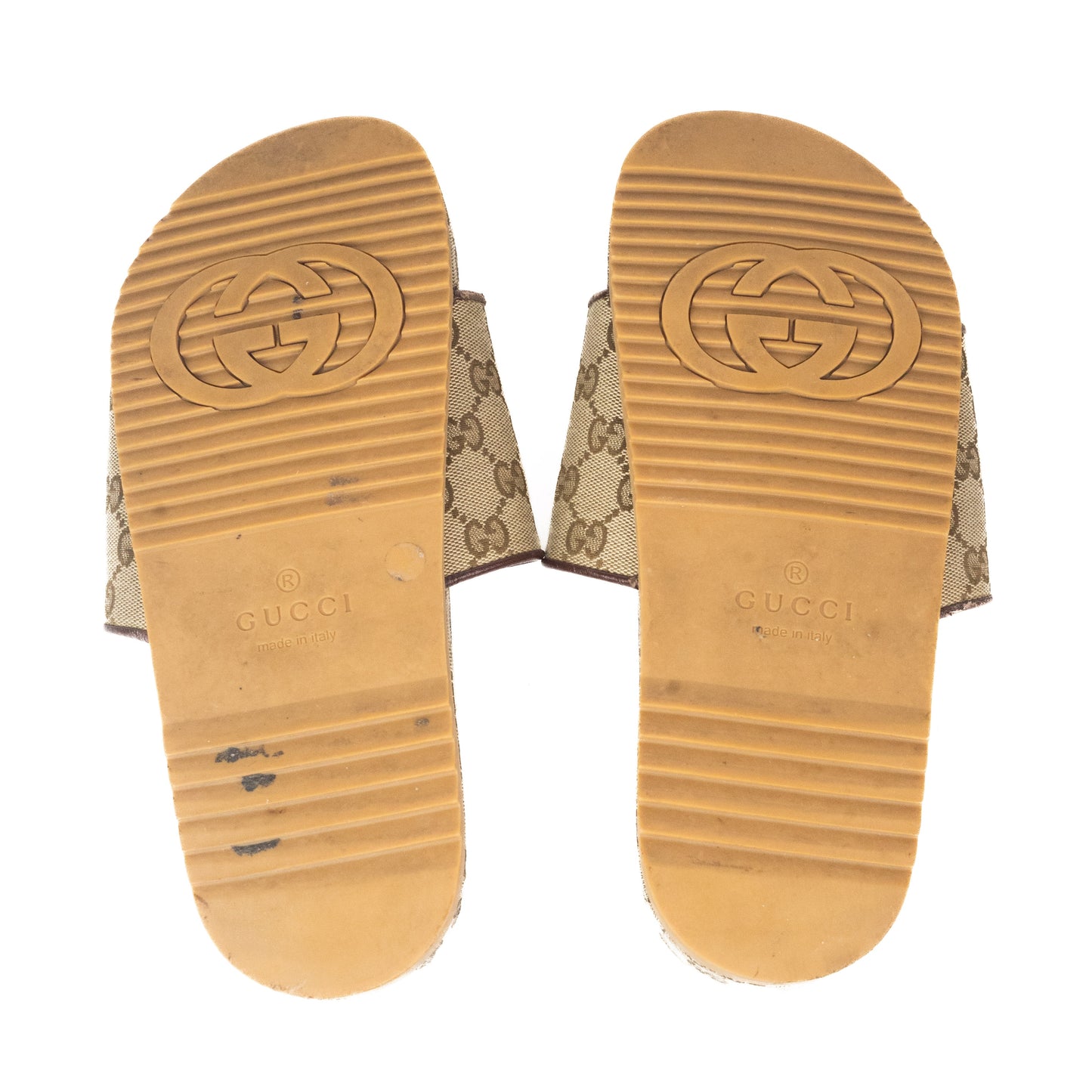 Gucci GG Canvas Slide Sandal in Beige