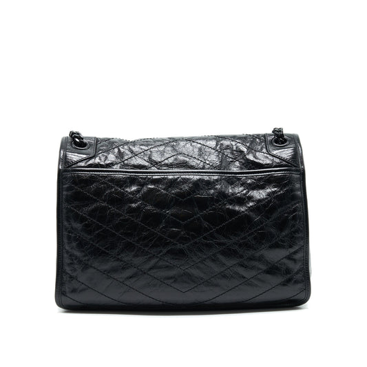 Saint Laurent Niki Large Purse In Black and Black Hardware