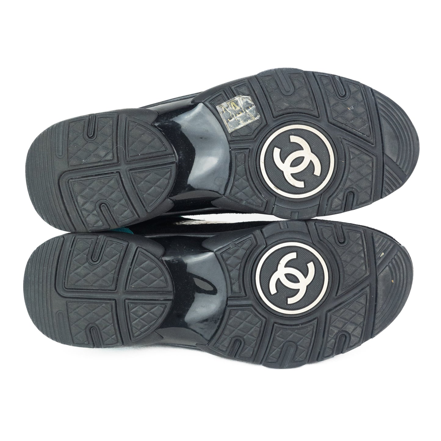 Chanel Turquoise Gold and Black Calfskin Cross Trainers