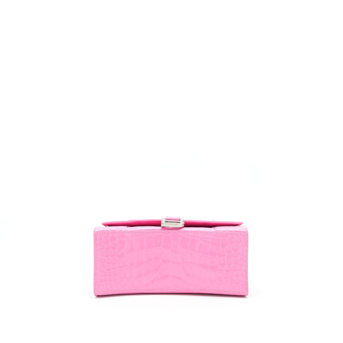 Balenciaga Hourglass Crocodile-Embossed Pink