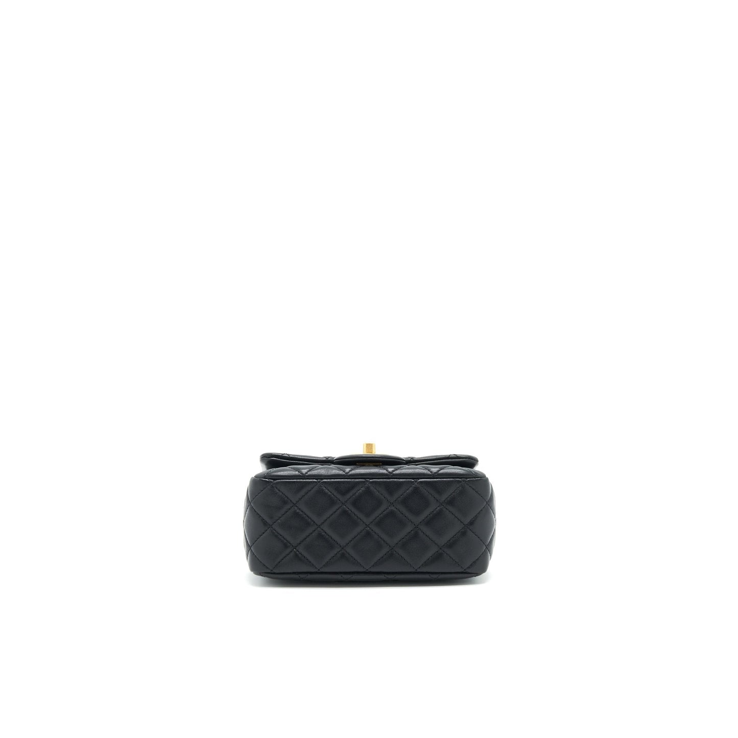 Chanel 22C Pearl Crush Mini Square Rectangular Flap Bag Black GHWï¼Microchip)