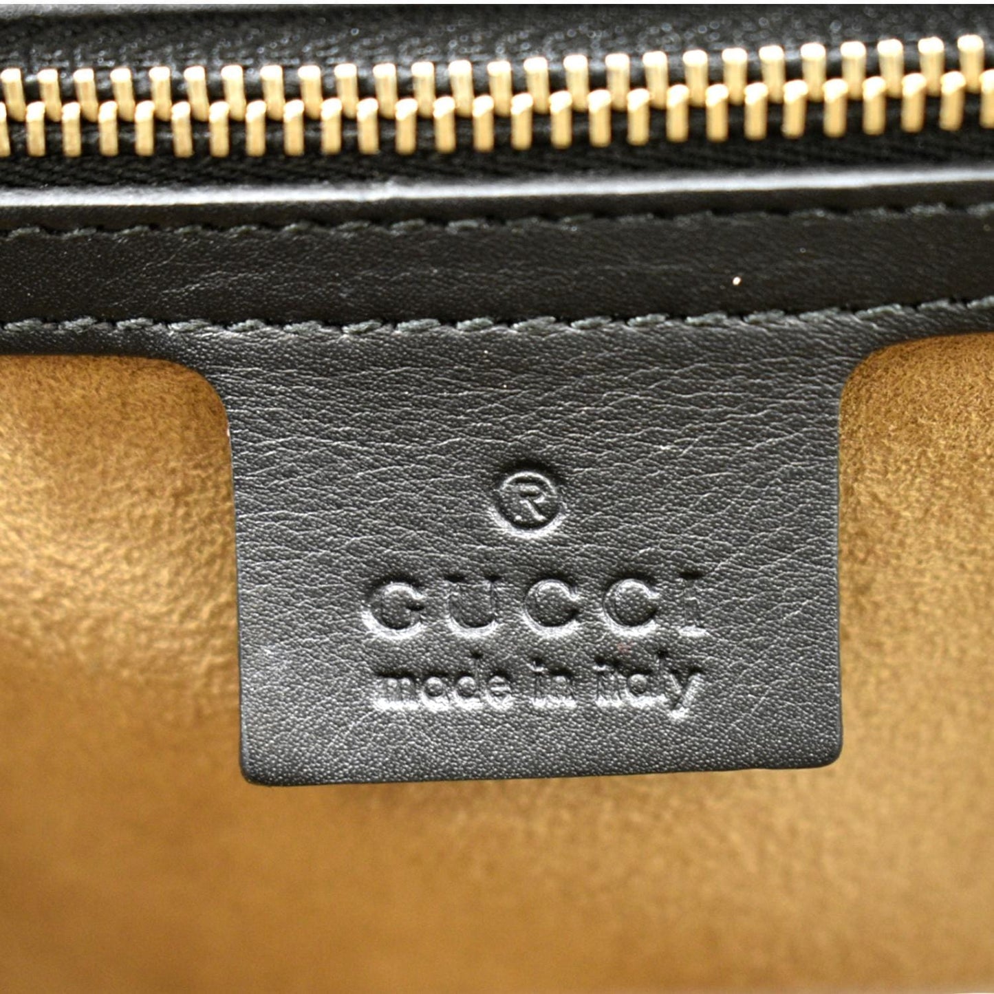 GUCCI Padlock Leather Shoulder Bag Black 409486