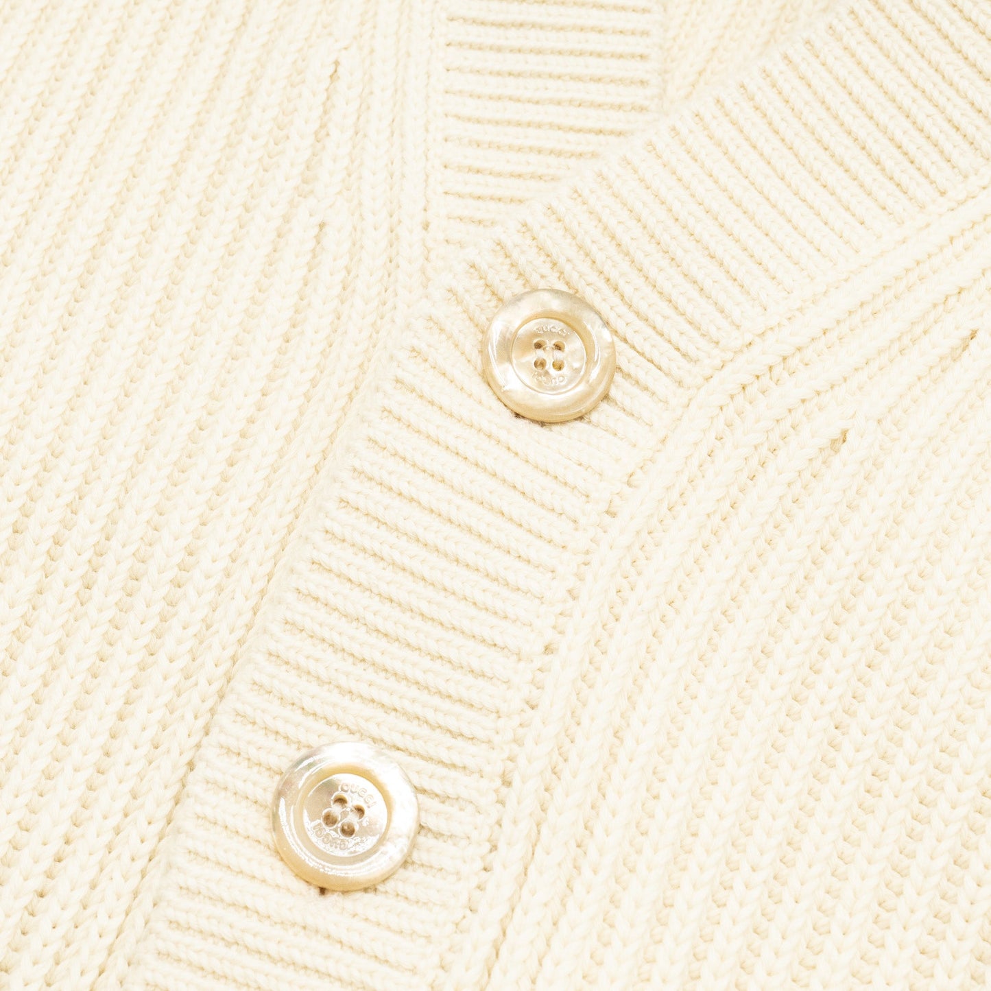 Gucci Size Interlocking G Stripe-detail Knitted Cardigan Cotton White/Multicolour