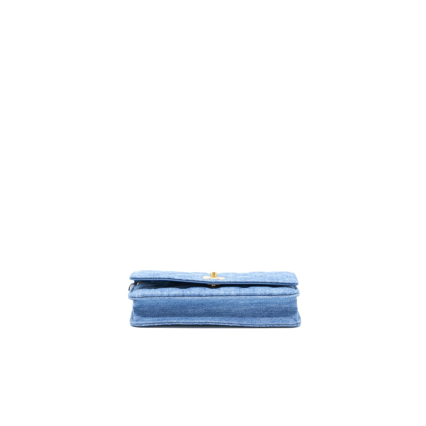 Chanel 22C Pearl Crush Wallet On Chain Denim GHW