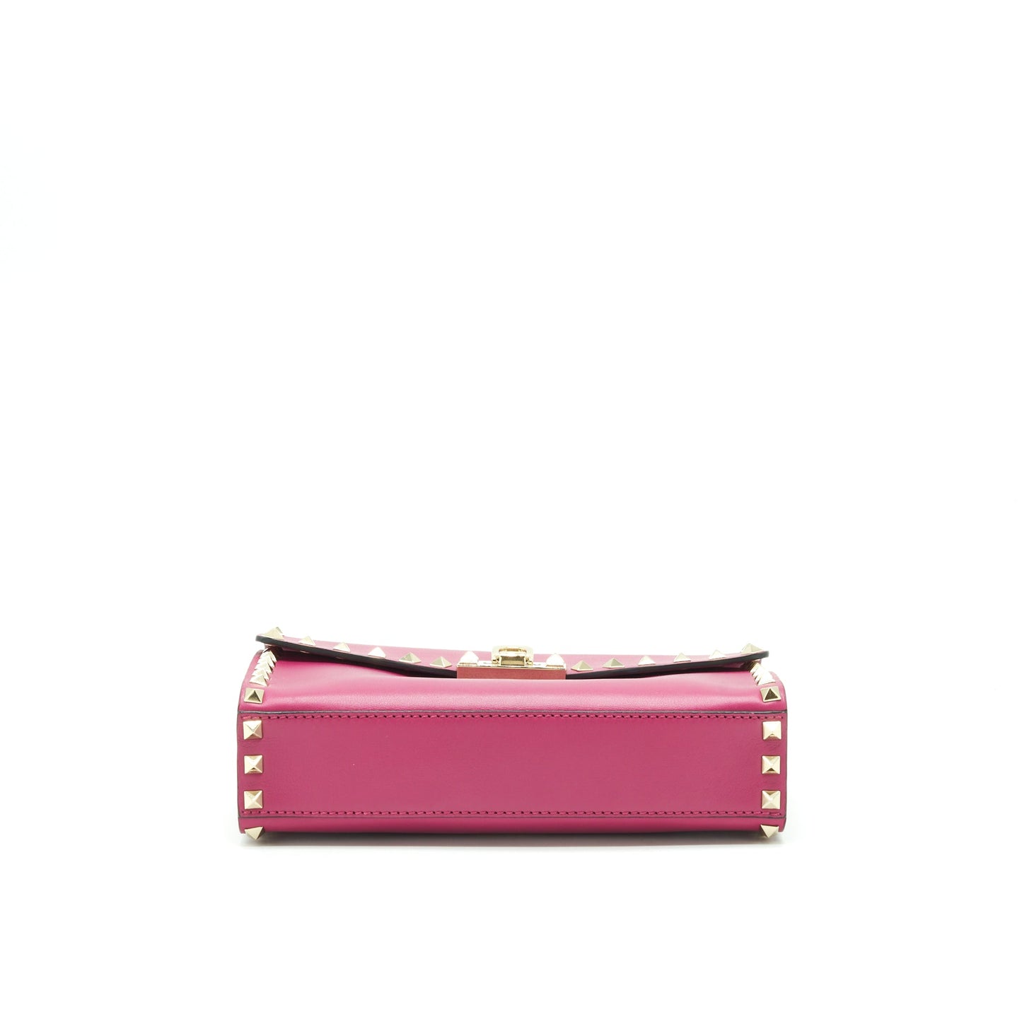 Valentino Rockstud Flap Purse Dark Pink