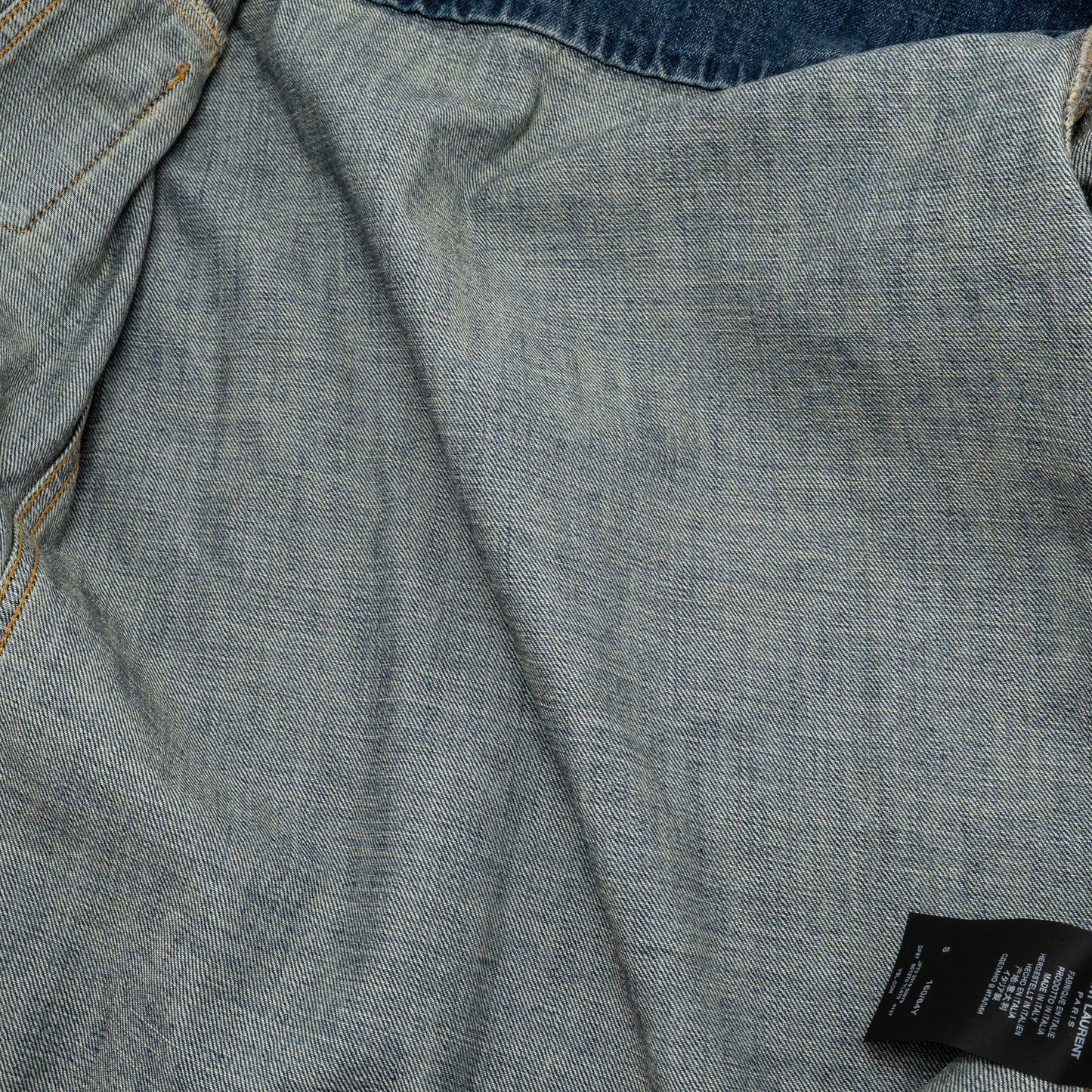 Saint Laurent Size S Stonewashed Denim Mini Dress Denim Blue