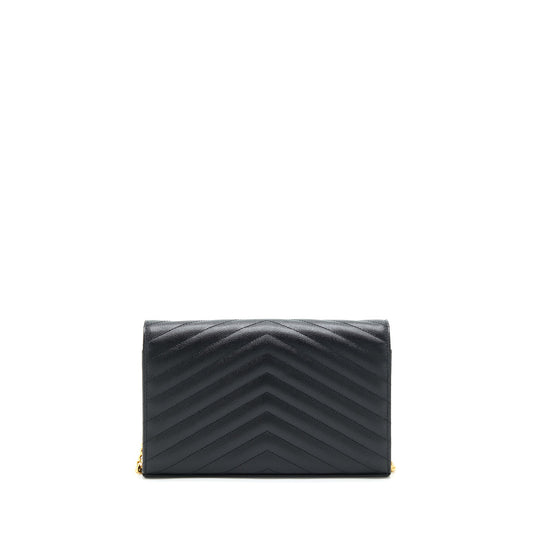 Saint laurent Envelope Chain Crossbody Purse Grained CalfSkin black