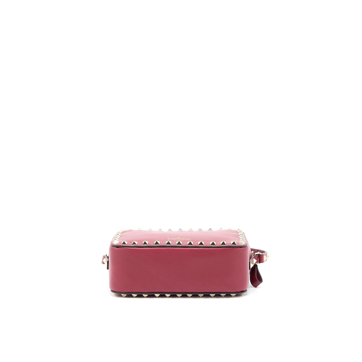 Valentino Rockstud Crossbody Camera Purse Calfskin Red