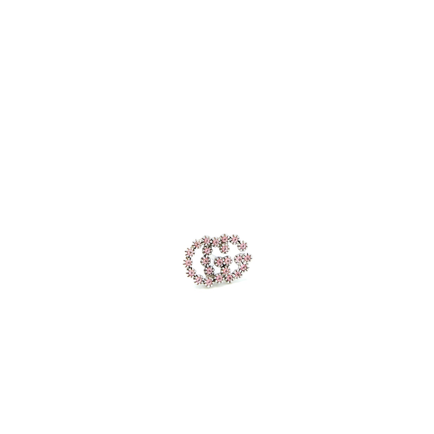 Gucci Running Studs Earrings White Gold Pink