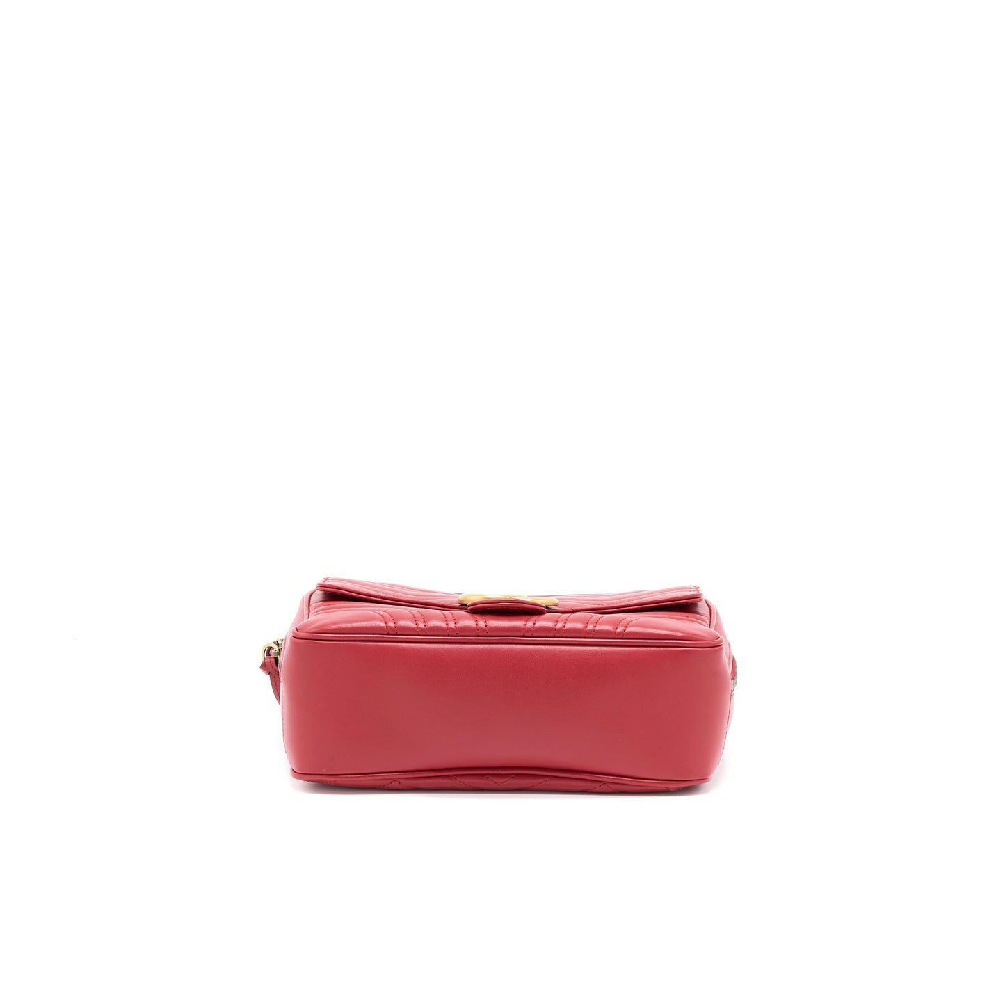 Gucci Sylvie Web Marmont Purse Calfskin Red