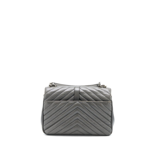 Saint Laurent College Purse Calfskin Grey With Ruthenium Hardware