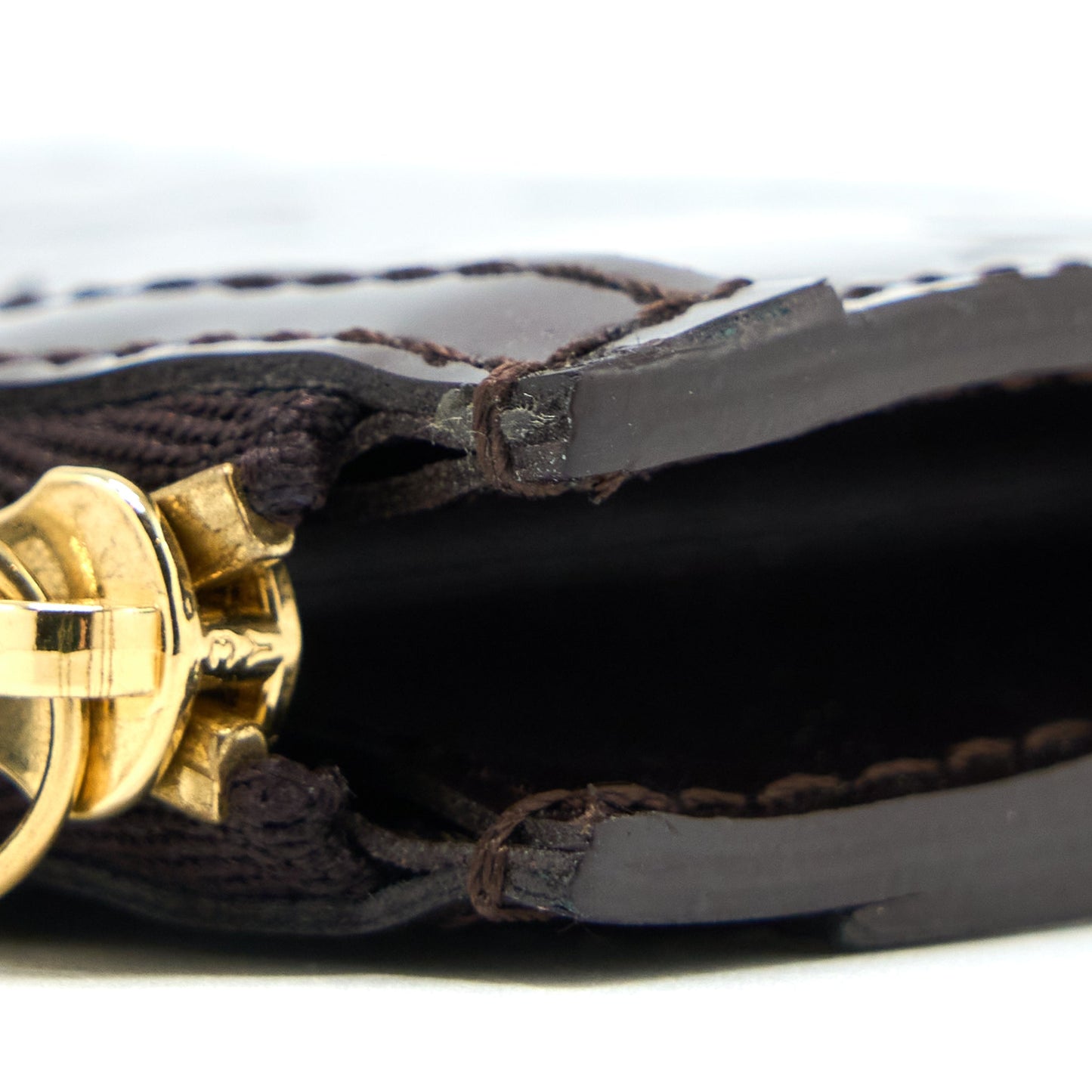 Louis Vuitton Zippy Pouch with Key Chain Patent Dark Red