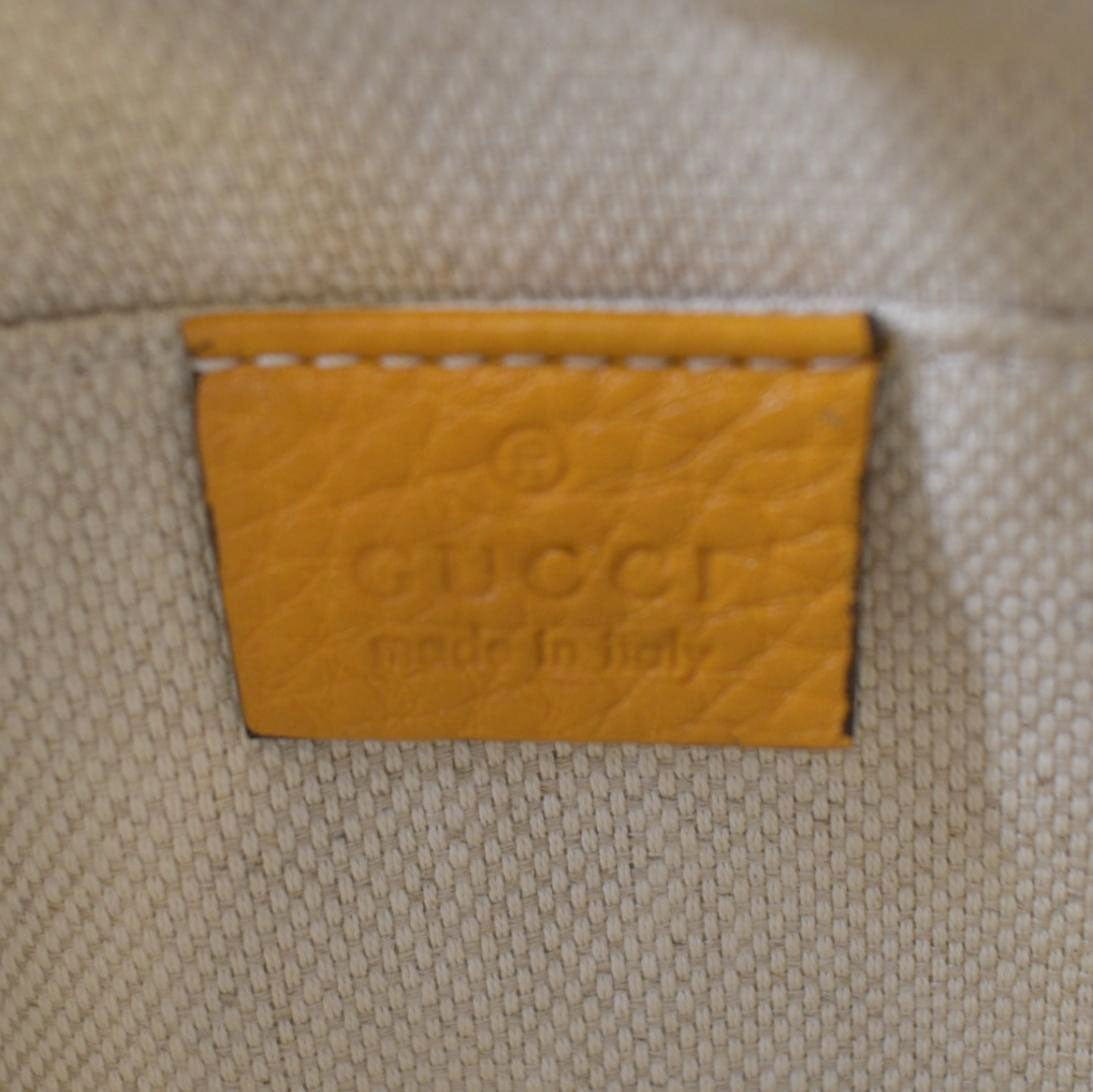 GUCCI Soho Disco Camera Leather Crossbody Bag Orange 308364