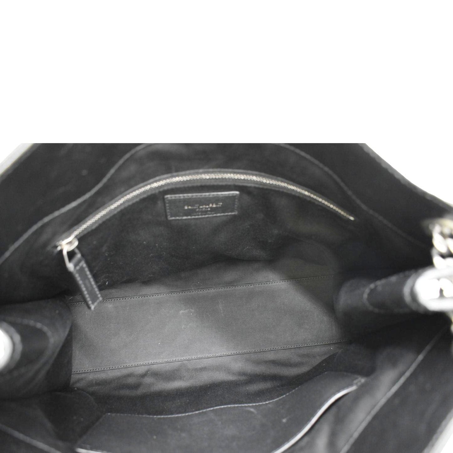 YVES SAINT LAURENT Niki Medium Crinkle Leather Shoulder Bag Black
