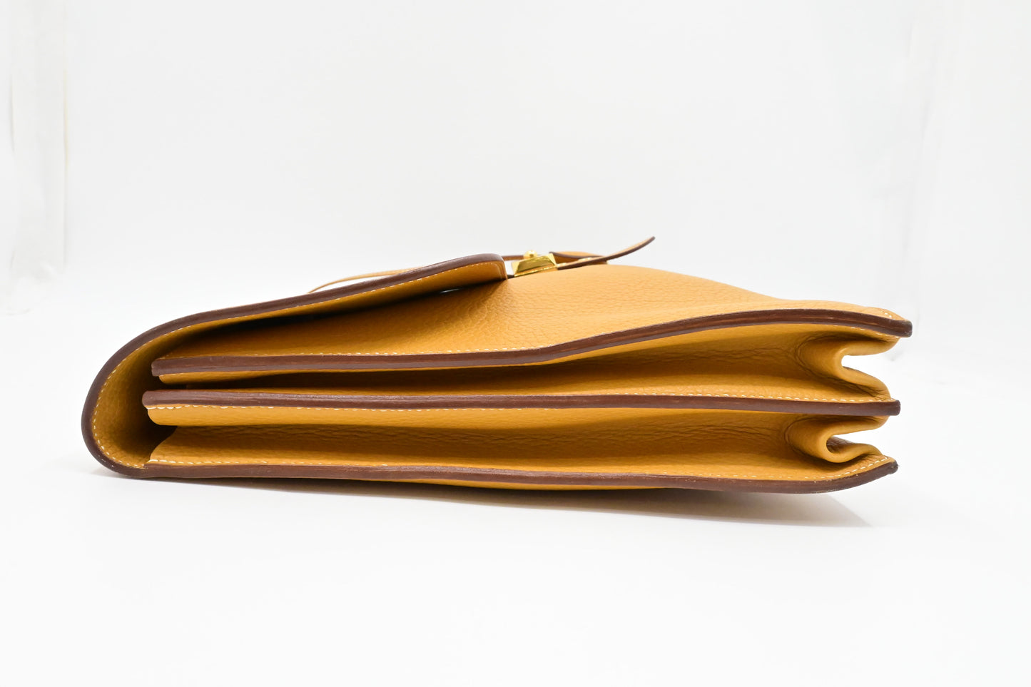 Hermes Sac a Depeches 41 in Yellow Clemence Leather