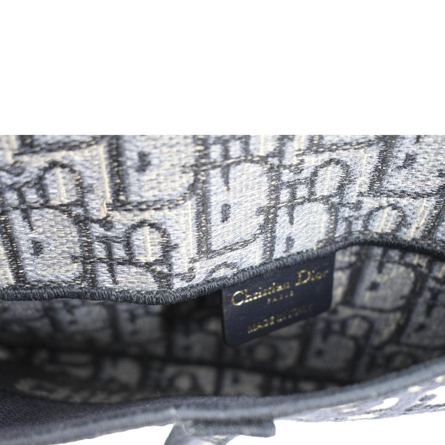 CHRISTIAN DIOR Saddle Oblique Canvas Belt Bag Navy Blue