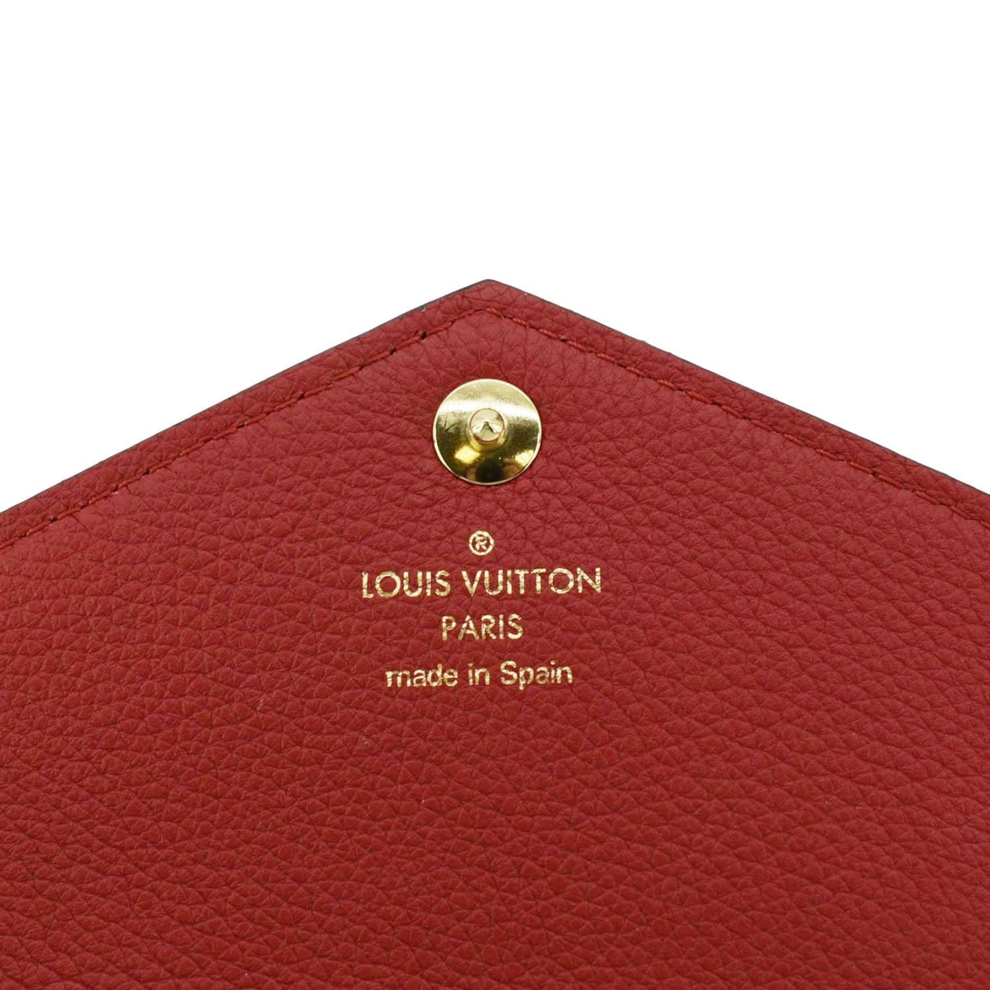 LOUIS VUITTON Double V Leather Wallet Red
