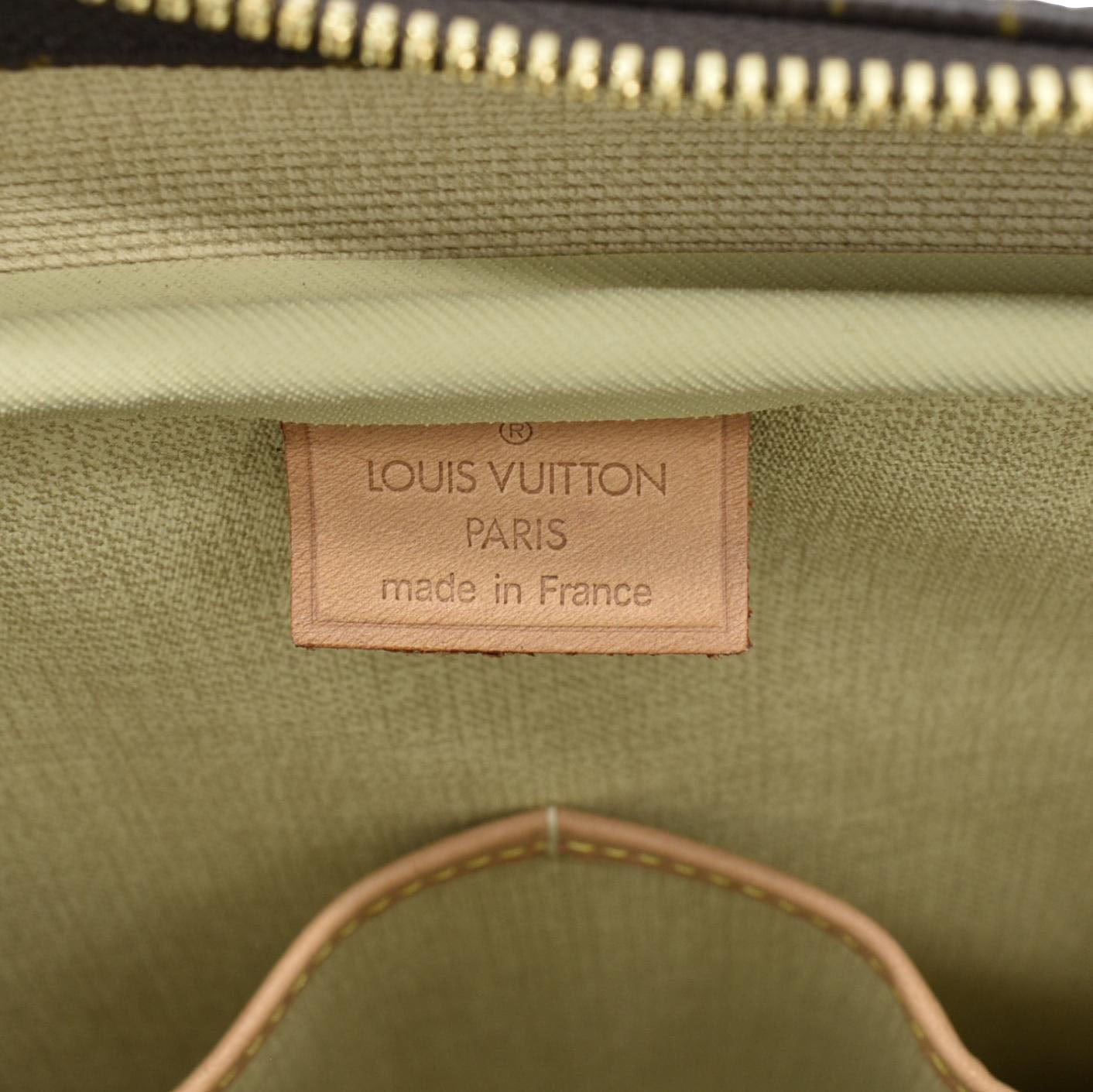 LOUIS VUITTON Deauville Monogram Canvas Satchel Bag Brown