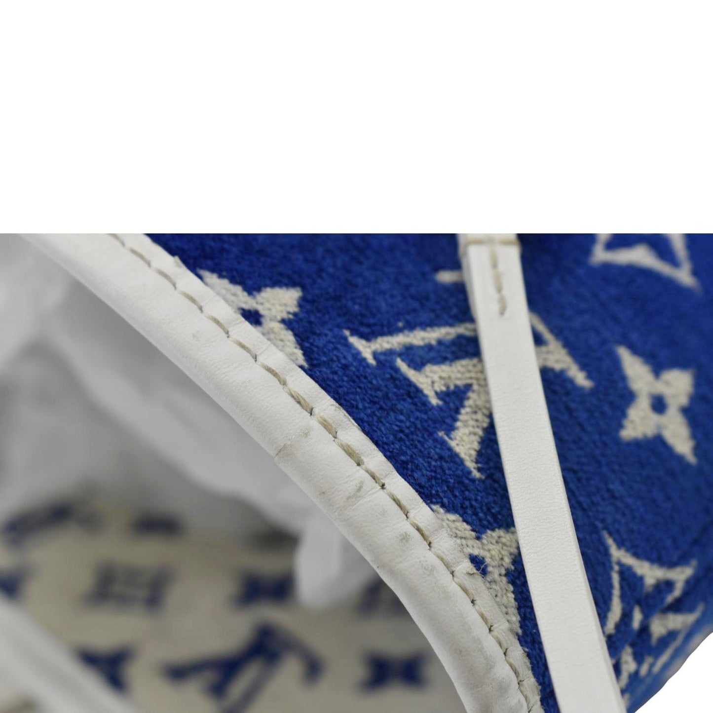 LOUIS VUITTON Neverfull MM Jacquard Velvet Monogram Shoulder Bag Blue