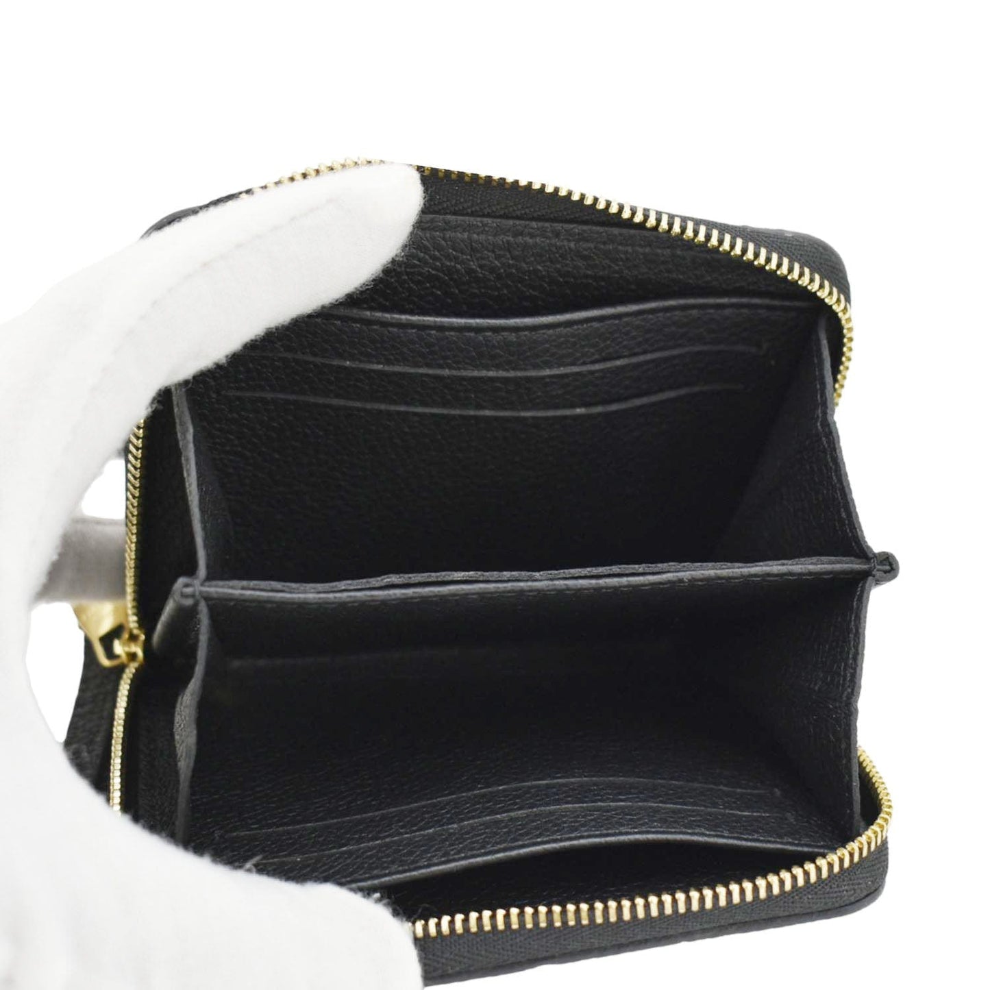 LOUIS VUITTON Monogram Empreinte Leather Zippy Coin Purse Black